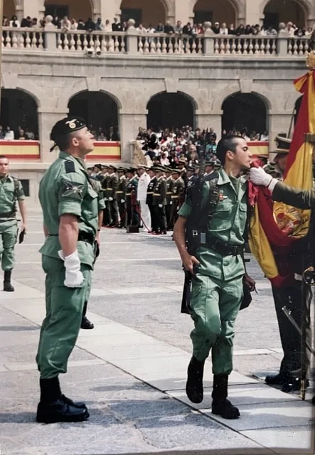 Manu Gijón en su jura de bandera en Toledo